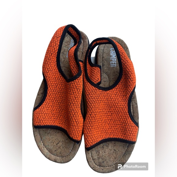 CAMPER Sandals woven stretch fabric in orange size 39EU - Picture 1 of 5